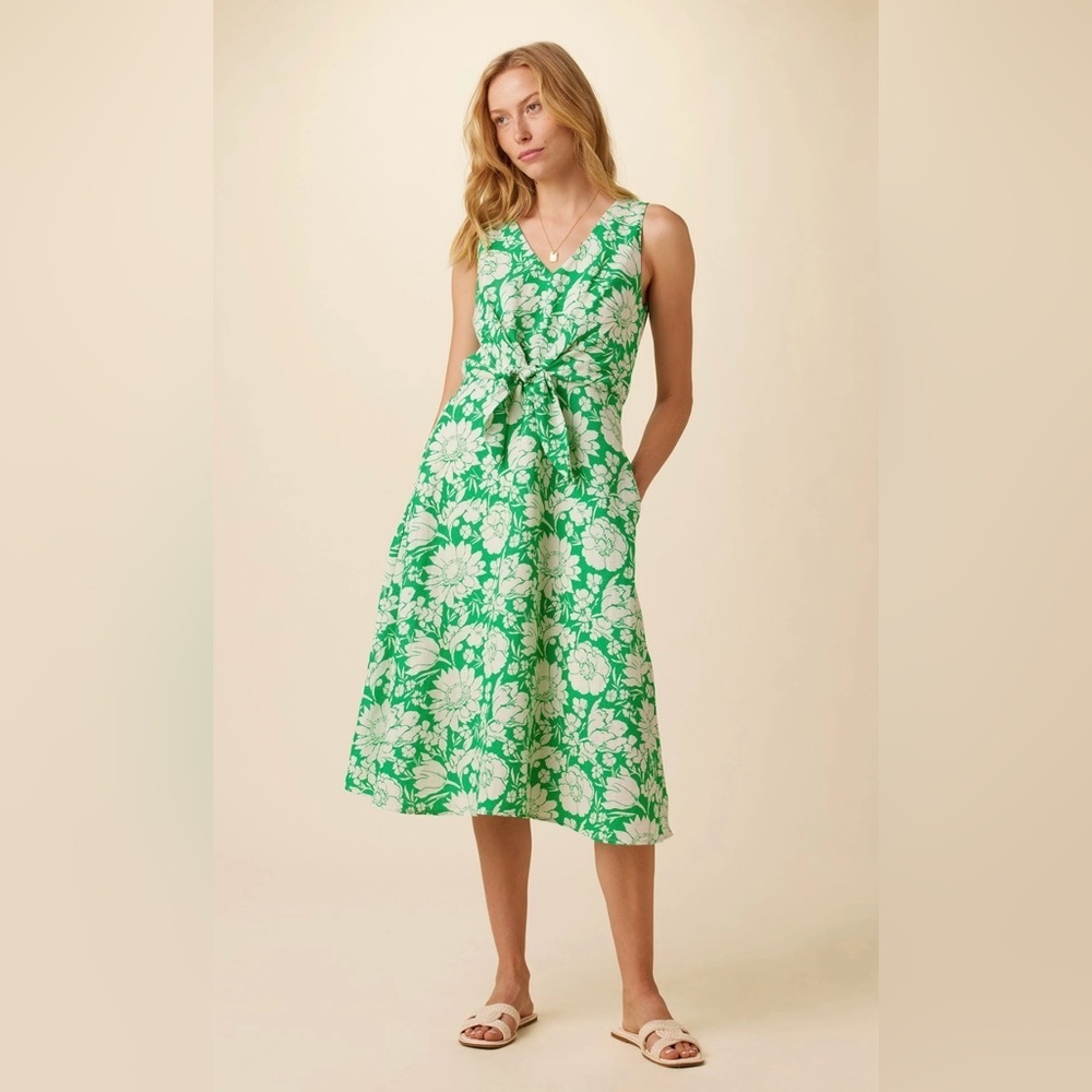 Amour Vert Keira Viscose Midi Dress in Bloomsbury Green Size Medium NWT